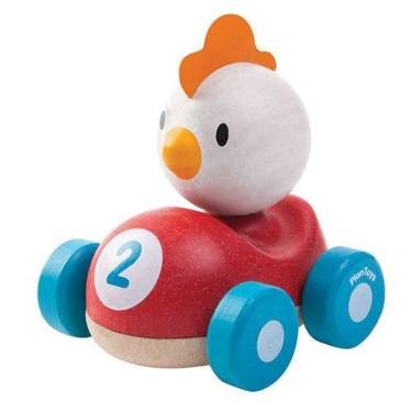 Drewniana wyścigówka kurczak, Plan Toys 5679