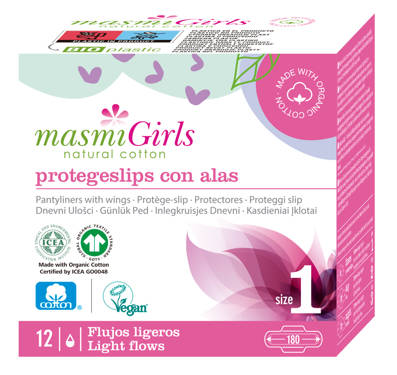 Girls wkładki higieniczne 100% bawełny organicznej 12 szt.