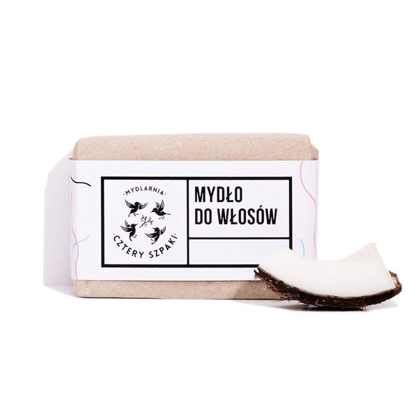 Cztery Szpaki, Mydło do włosów z olejem rycynowym bez sznurka, 110g