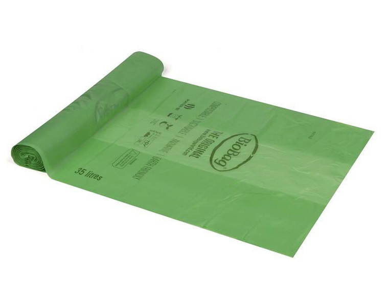 Worki na odpady organiczne i zmieszane, 35L, rolka 20 szt., w 100% biodegradowalne i kompostowalne, BioBag