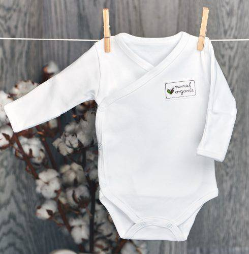 Nanaf Organic, BASIC, Body kimono z długim rękawem, białe