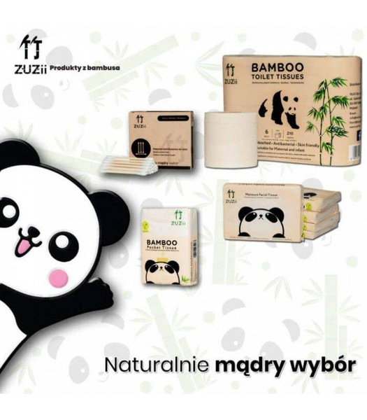 Zuzii, Bambusowe Słomki bez Kory 10szt + Czyścik