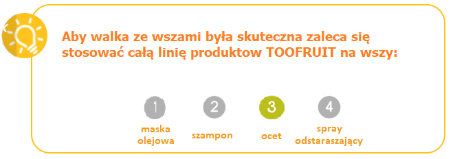 Ocet do włosów na wszy, dla dzieci, odtłuszcza włosy i skórę głowy, usuwa wszy, 100ml, Toofruit