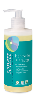 Ekologiczne mydło w płynie SIEDEM ZIÓŁ, z dozownikiem, 300 ml, Sonett