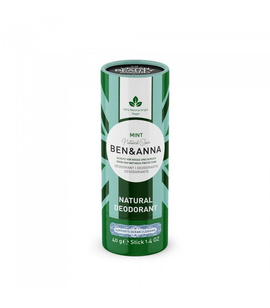 Naturalny dezodorant na bazie sody, MINT, (sztyft kartonowy), 40 g, BEN&ANNA