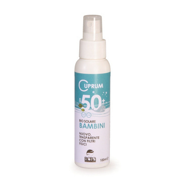 Bio spray przeciwsłoneczny dla dzieci, do twarzy i ciała, SPF50, AIAB, 100 ml, Cuprum Line, Beba