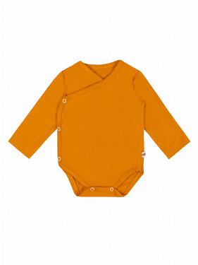 Body kimono z długim rękawem, MUSZTARDA, bambus rozmiar 62, Nanaf Organic