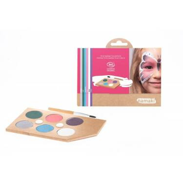 Farby do malowania twarzy MAGICZNE ŚWIATY, Zestaw do makijażu dla dzieci, 6x2,5 g, COSMEBIO, Namaki