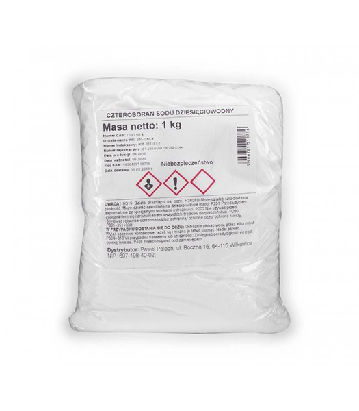 Boraks, Czteroboran sodu, BORAX 10- wodny, ekologiczny środek czyszczący, 1kg