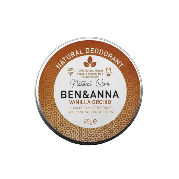BEN and ANNA, Naturalny dezodorant w kremie VANILLA ORCHID (aluminiowa puszka), 45g