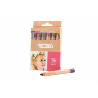 Zestaw kredek do malowania twarzy dla dzieci, MAGICZNE ŚWIATY, 6x2,1 g, COSMOS ORGANIC, Namaki