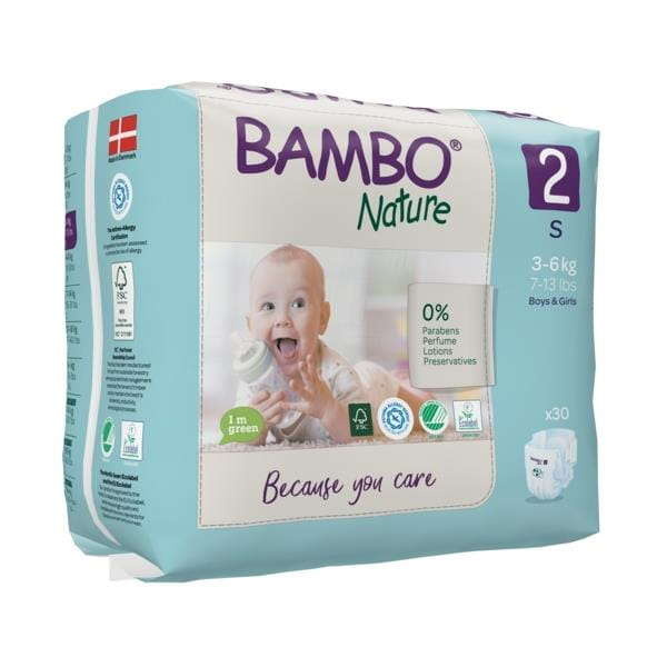 Bambo Nature, Pieluchy jednorazowe, 2 Mini 3-6 kg, 30 szt.