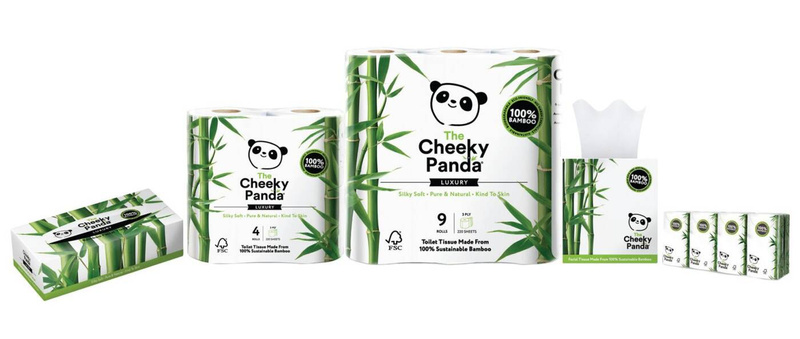 Bambusowe chusteczki do twarzy, uniwersalne, pudełko kostka, 56 szt., The Cheeky Panda