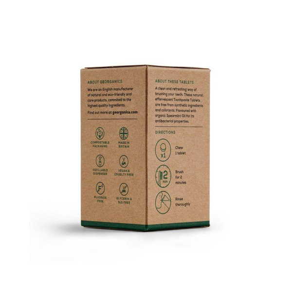 Georganics, Naturalne tabletki do mycia zębów, Spearmint, 120 tabletek