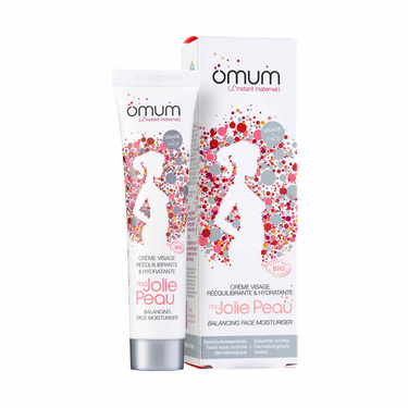 Nawilżający i równoważący krem do twarzy, dla kobiet w ciąży i karmiących, MOJA PIĘKNA SKÓRA, Cosmos Organic, 40 ml, Omum