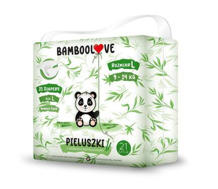 Pieluszki jednorazowe bambusowe, rozm. L (9-14 kg), 21 szt., BambooLove
