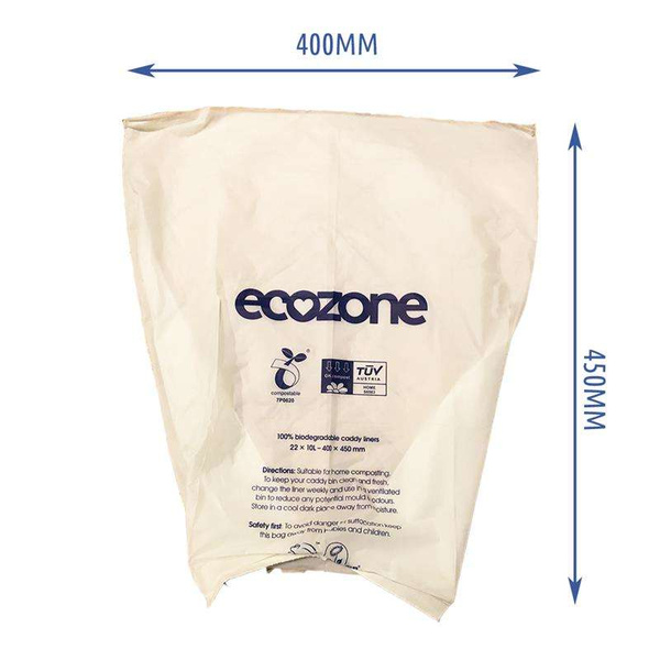 ECOZONE, Kompostowalne i Biodegradowalne Worki na Odpady Organiczne, 22szt 10L
