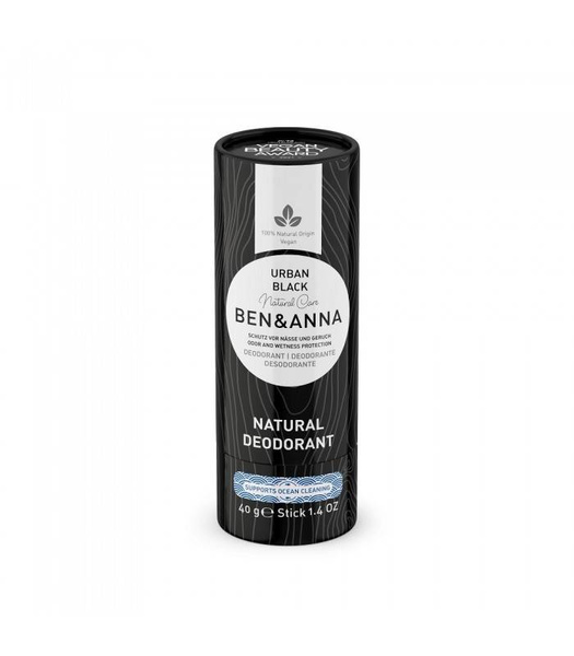 Naturalny dezodorant na bazie sody, URBAN BLACK, (sztyft kartonowy), 40 g, BEN&ANNA