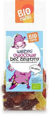Wężyki owocowe bez żelatyny, żelki, BIO, 100 g, BIO MINKI