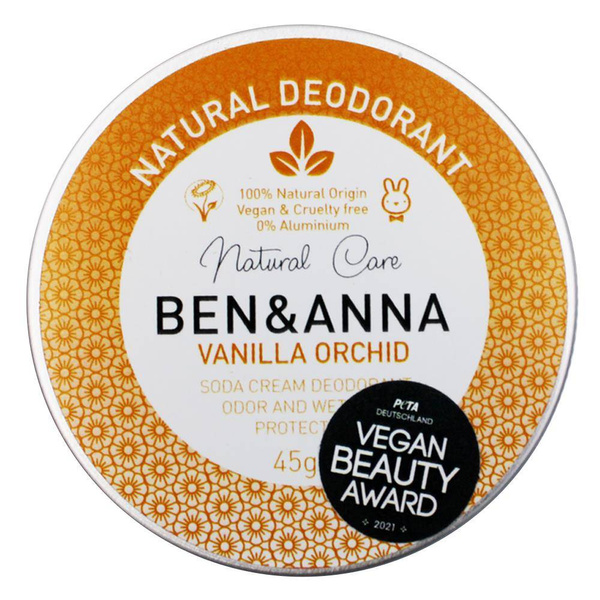 BEN and ANNA, Naturalny dezodorant w kremie VANILLA ORCHID (aluminiowa puszka), 45g