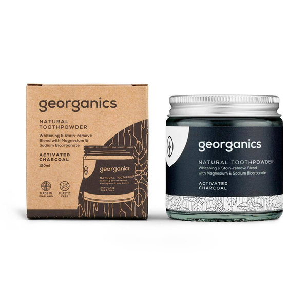 Georganics, Proszek do czyszczenia zębów, Activated Charcoal, 120 ml