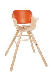 Drewniane krzesełko do karmienia, kolor pomarańcz