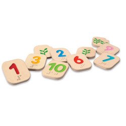 Klocki, cyferki Braille'a 1-10, Plan Toys 5654