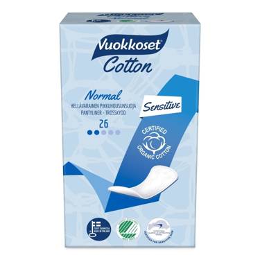 Vuokkoset, COTTON, Wkładki Higieniczne Normal Sensitive, 26 szt.
