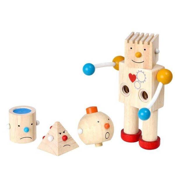 Drewniany robot - zestaw konstrukcyjny, Plan Toys 5183