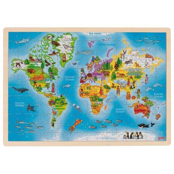 Puzzle Świata -  192 elementy 4+, Goki 57460